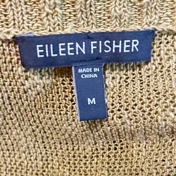 Eileen Fisher Linen Blend V Neck High Low Short Dolman Sleeve Top Green Size M - Picture 6 of 9